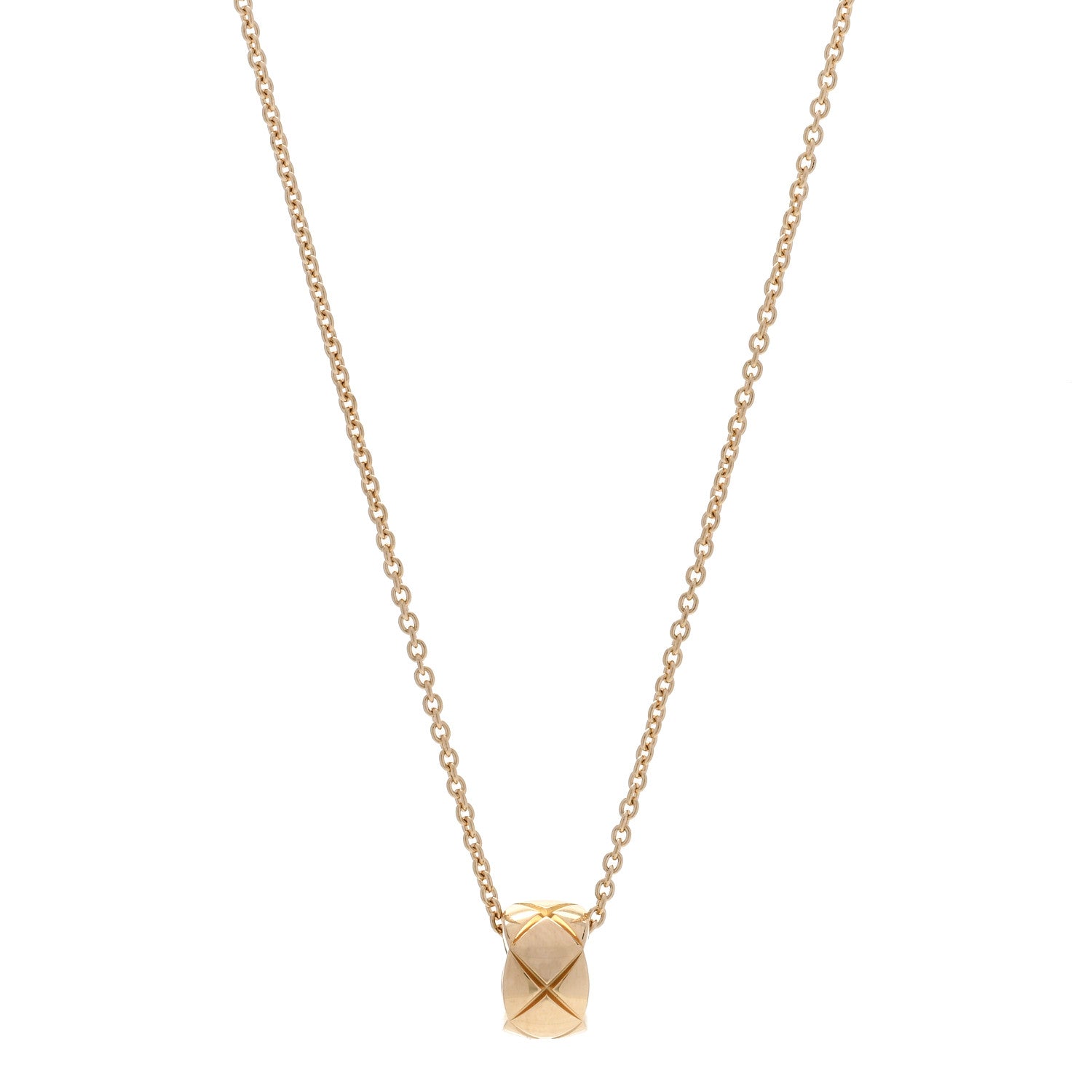 Chanel 18K Yellow Gold Coco Crush Round Pendant Necklace 1 of 5