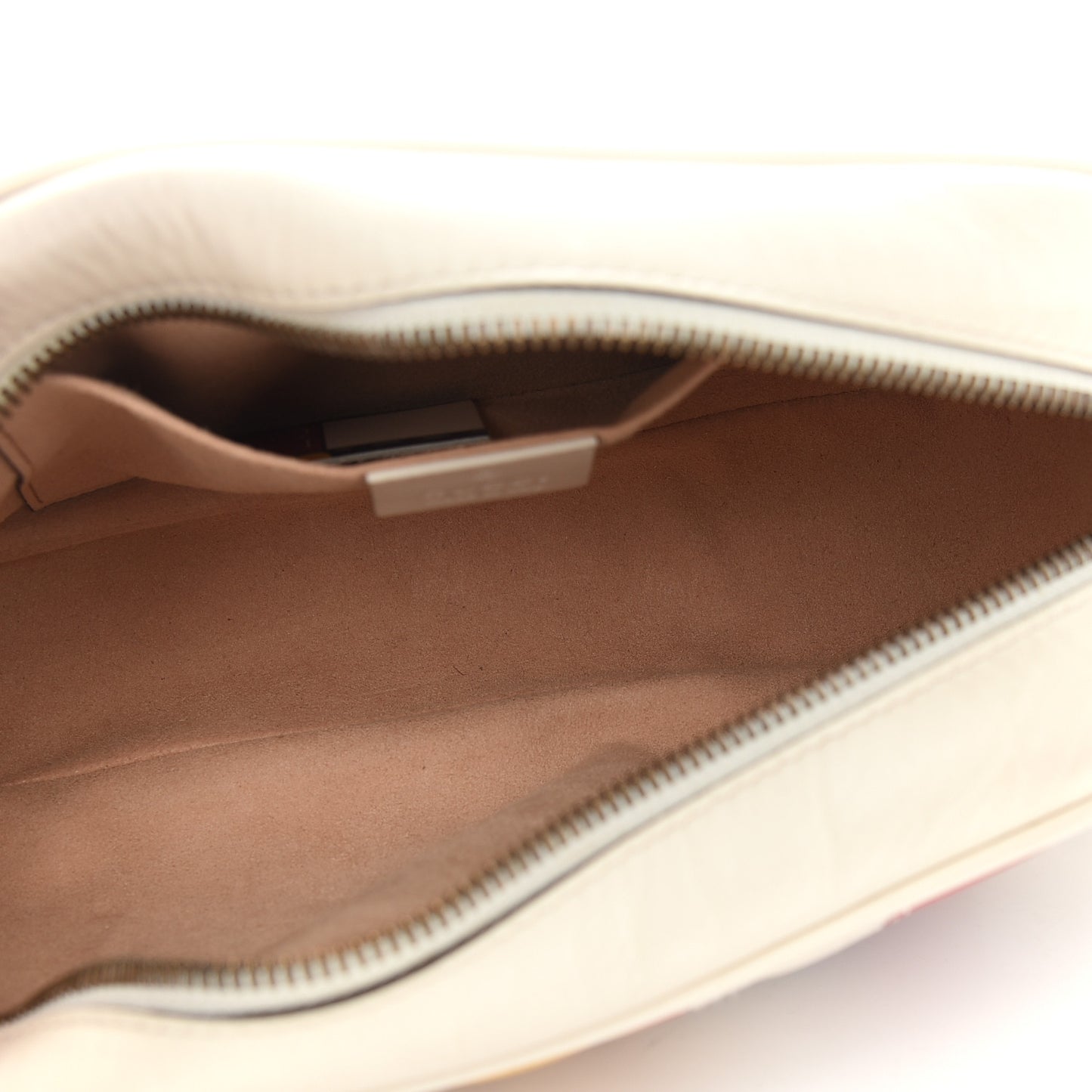 Calfskin Matelasse Trompe L'Oeil Print Small GG Marmont Chain Shoulder Bag White