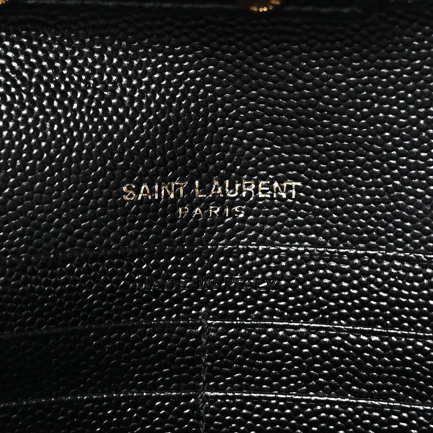 Grain De Poudre Matelasse Chevron Monogram Chain Wallet Black