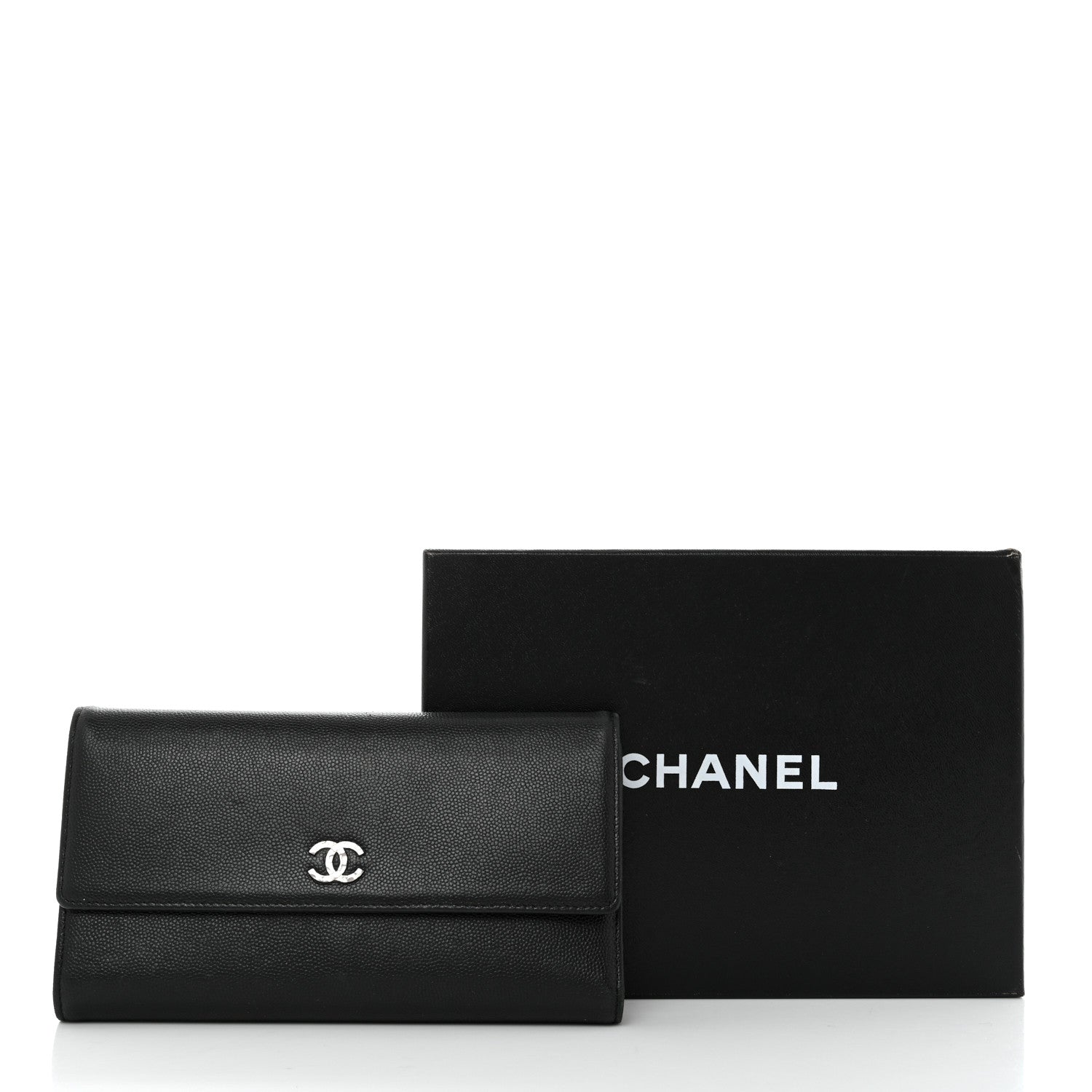 Chanel Caviar Sevruga Long Flap Wallet Black 11 of 11