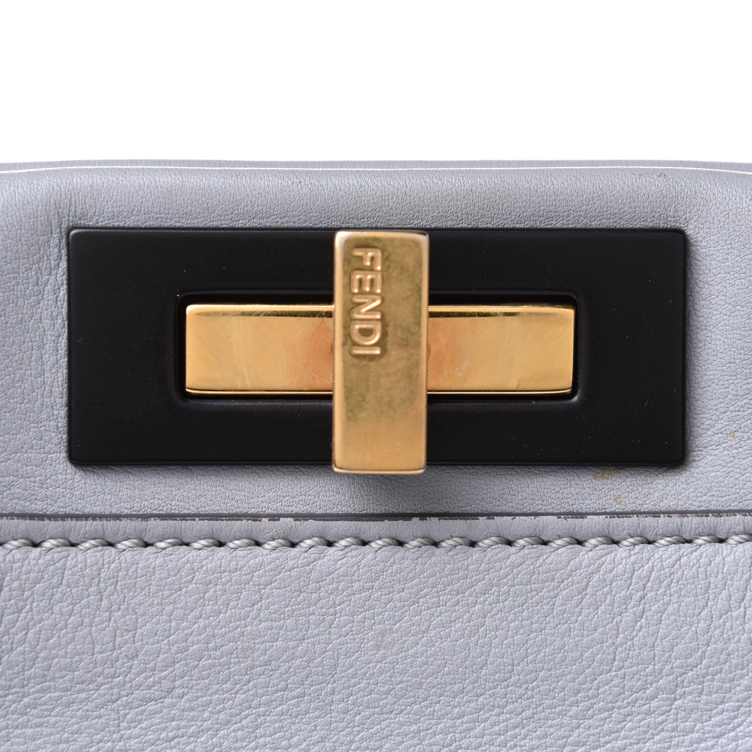 Fendi Vitello Seta Shiny Nappa Medium Peekaboo Iconic Satchel Ardesia Amido 10 of 15