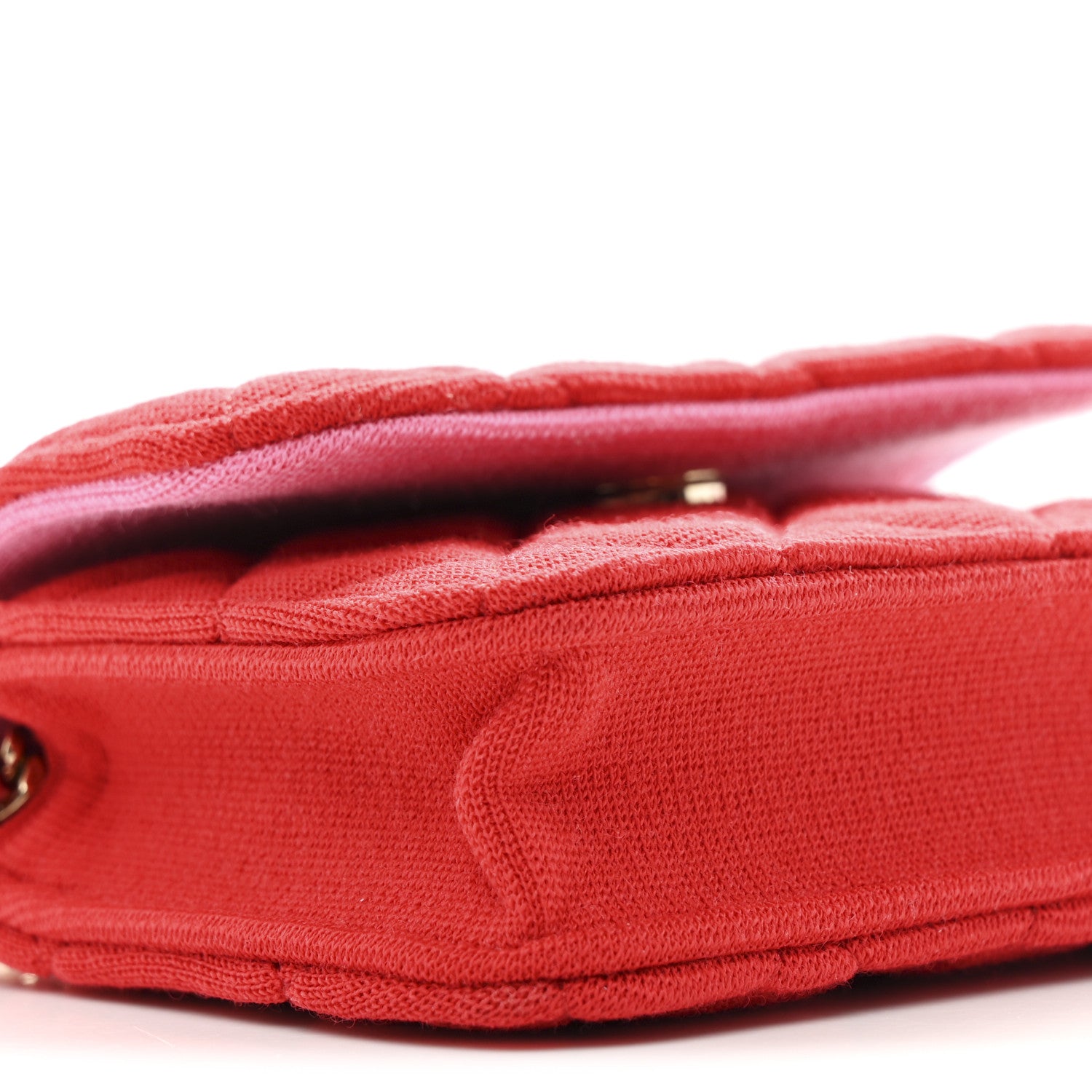 Chanel Jersey Quilted Micro Mini Flap Red 10 of 11