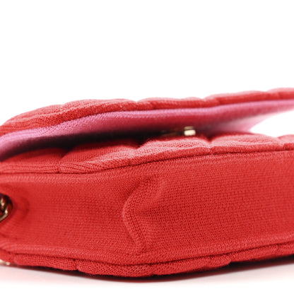 Chanel Jersey Quilted Micro Mini Flap Red 10 of 11