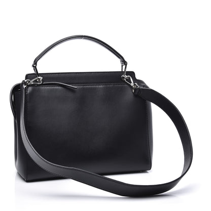 Fendi Vitello Baltico Dolce DotCom Satchel Black Blue Royal 2 of 11
