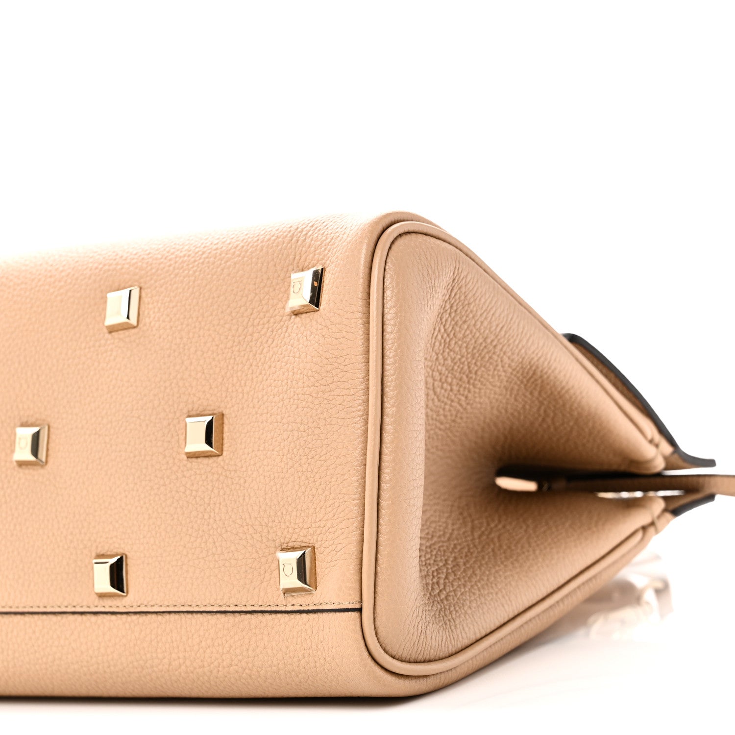 Salvatore Ferragamo Calfskin Medium Studio Bag Cashew 9 of 9
