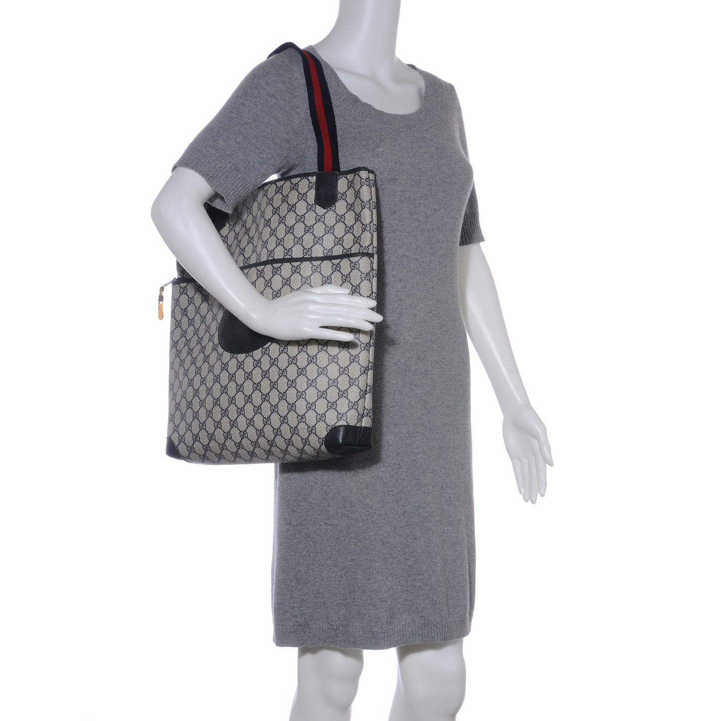 Monogram Web Tote Navy Blue