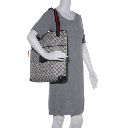 Gucci Monogram Web Tote Navy Blue 2 of 8