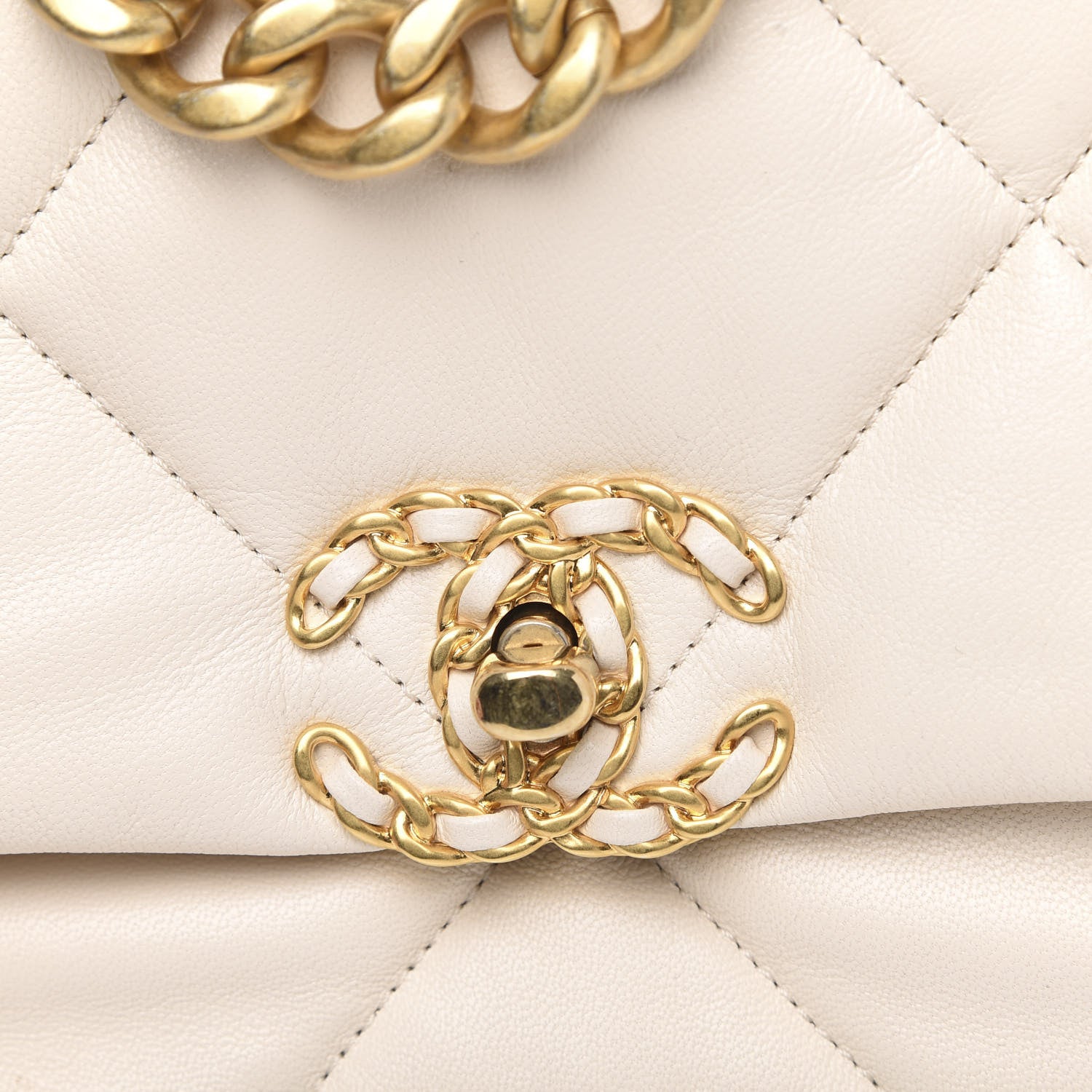 Chanel Lambskin Quilted Medium 19 Flap Beige 8 of 11