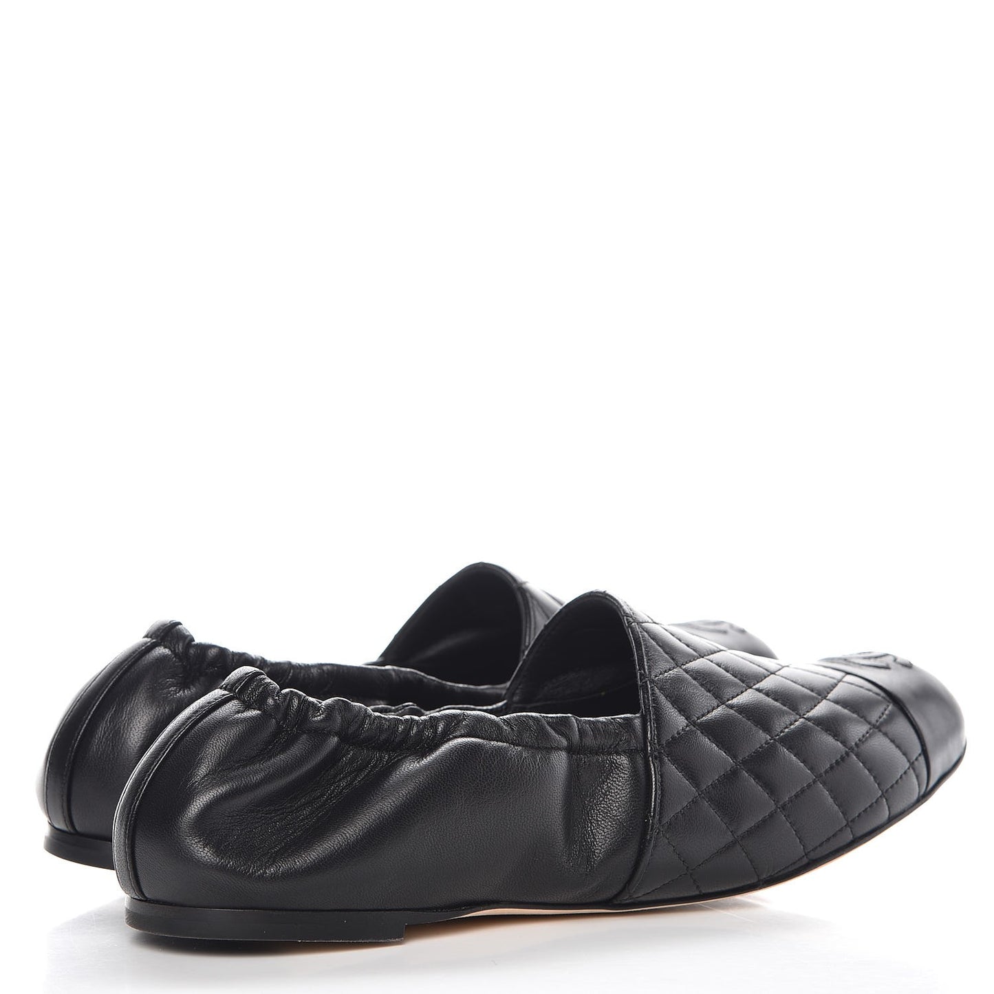 Lambskin Quilted Elastic CC Loafers 40 Black