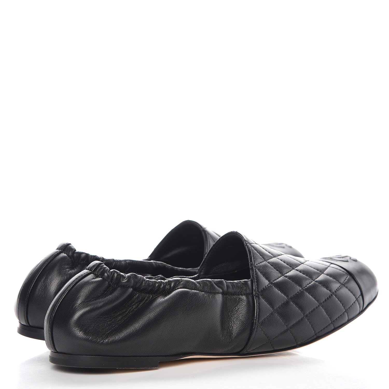 Chanel Lambskin Quilted Elastic CC Loafers 40 Black 4 of 9