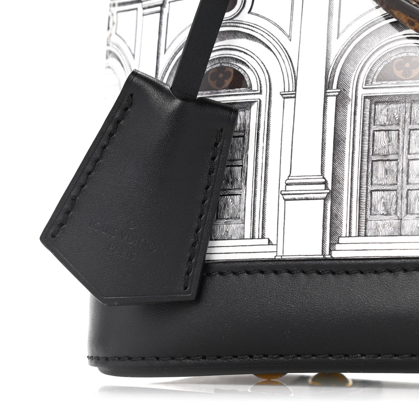 X FORNASETTI Calfskin Architettura Alma BB Black White