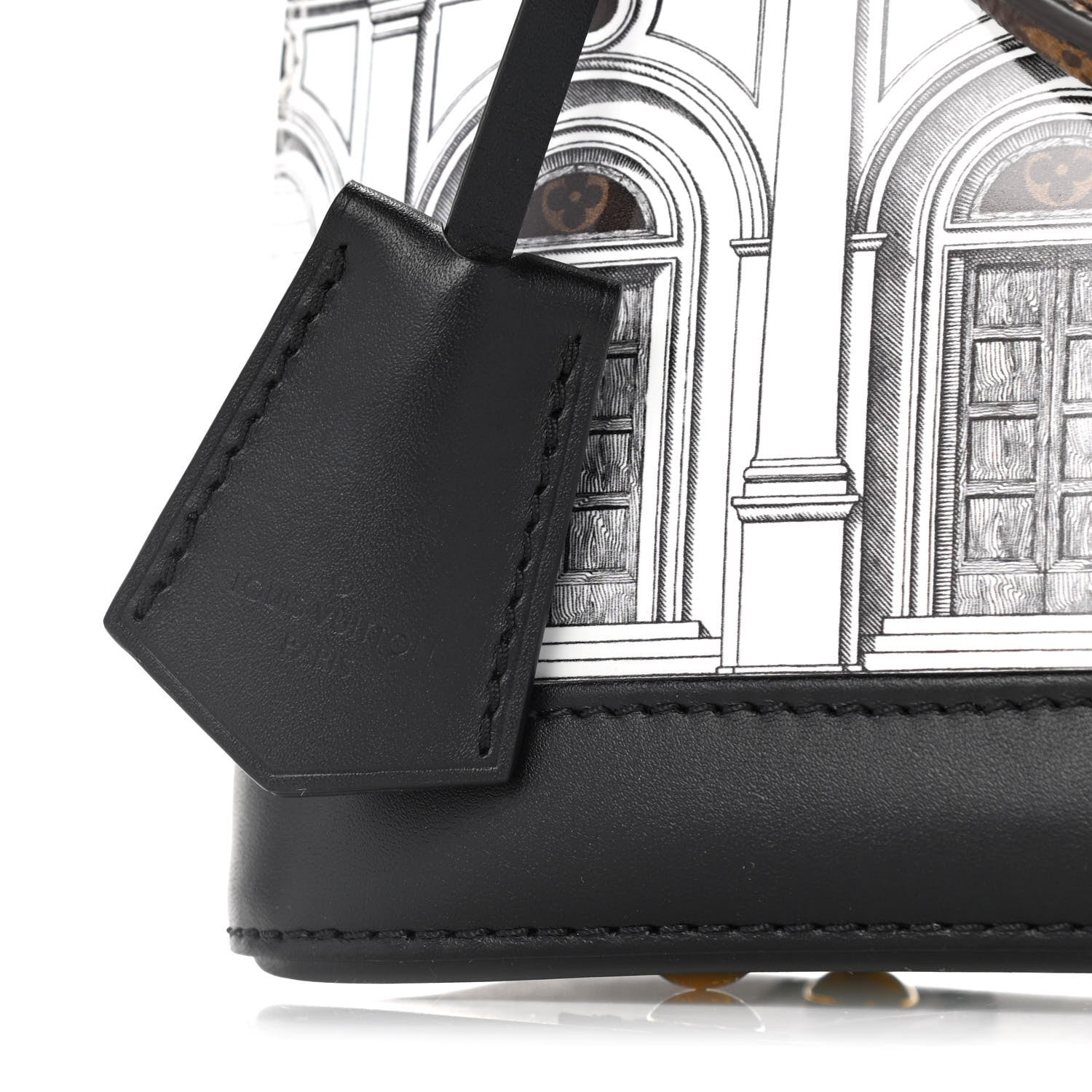 Louis Vuitton X FORNASETTI Calfskin Architettura Alma BB Black White 7 of 12