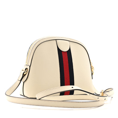 Gucci Textured Dollar Calfskin Web Small Ophidia Dome Shoulder Bag Mystic White 3 of 11