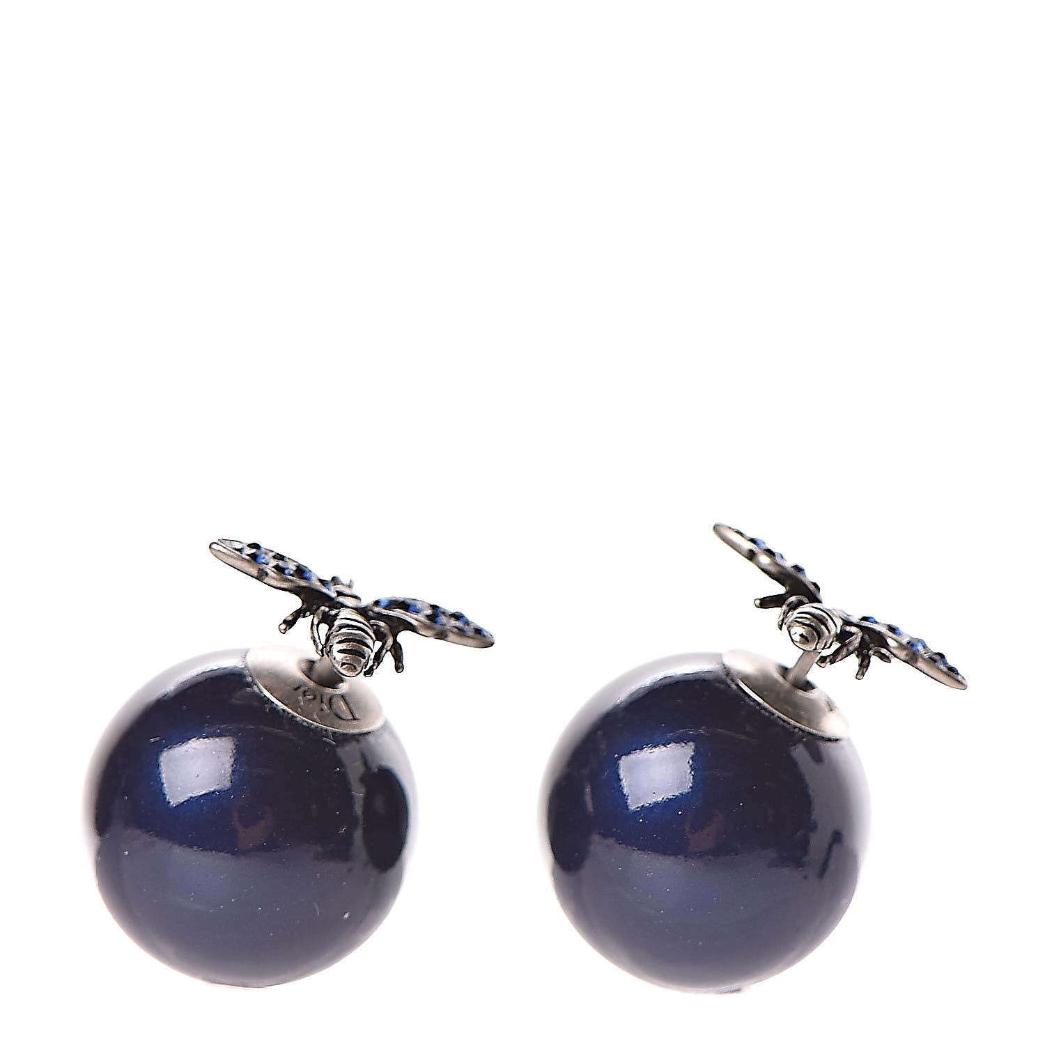 Christian Dior Mise En Dior Tribal Bee Earrings Navy 1 of 5