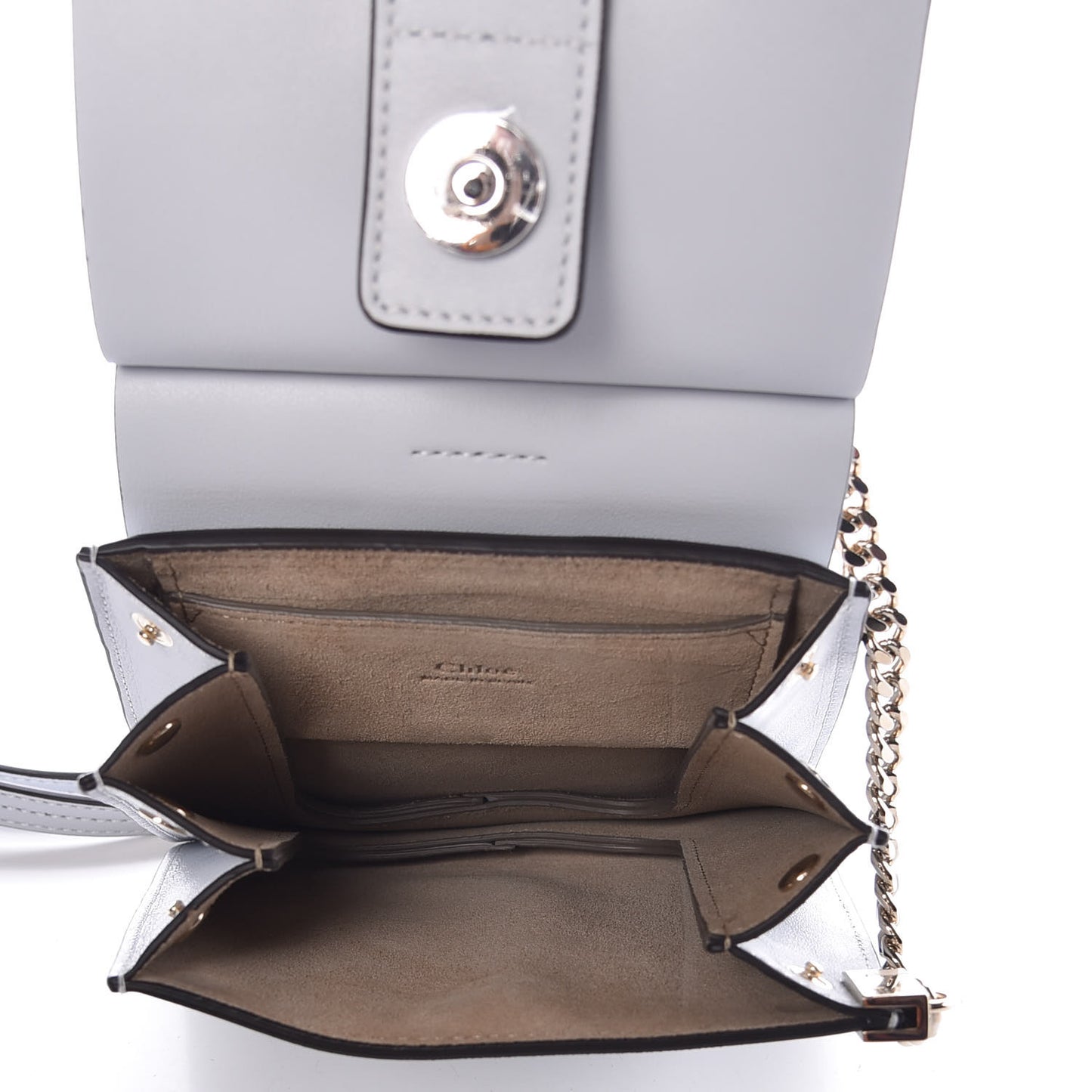 Suede Calfskin Mini Faye Bracelet Bag Light Cloud