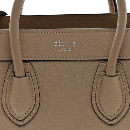 Celine Drummed Calfskin Nano Luggage Dune 7 of 9