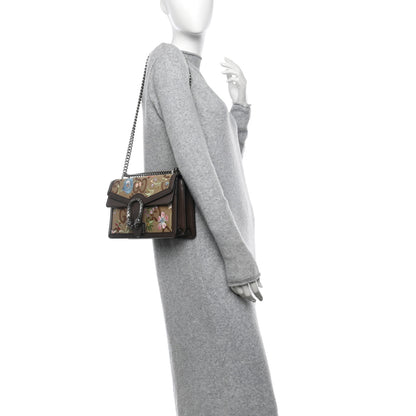 Gucci Monogram Jumbo GG Textured Dollar Calfskin Embroidered Small Dionysus Shoulder Bag Camel Ebony New Acero Multicolor 2 of 11