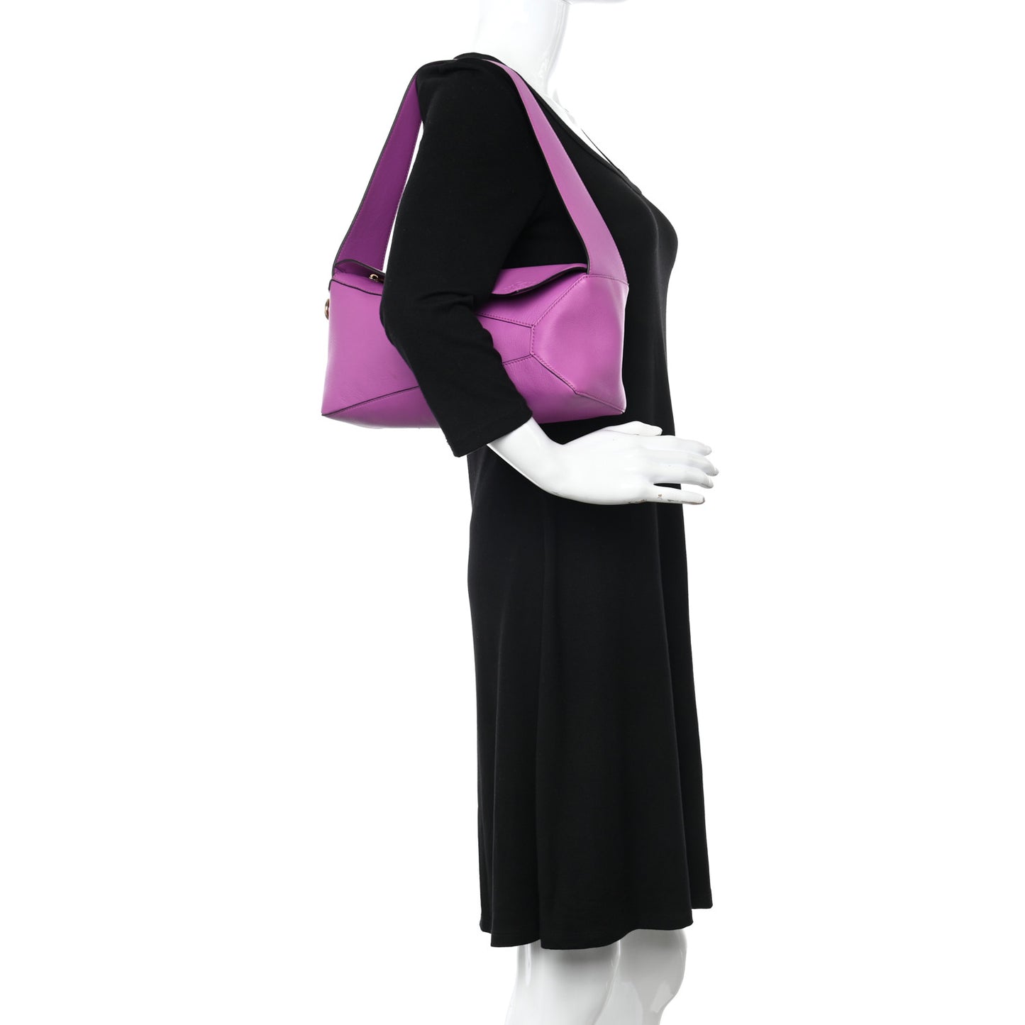Calfskin Puzzle Hobo Bright Purple