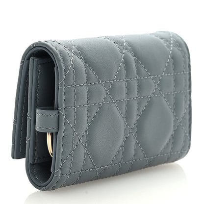 Christian Dior Lambskin Cannage Miss Dior 4 Key Holder Wallet Cloud Blue 3 of 7