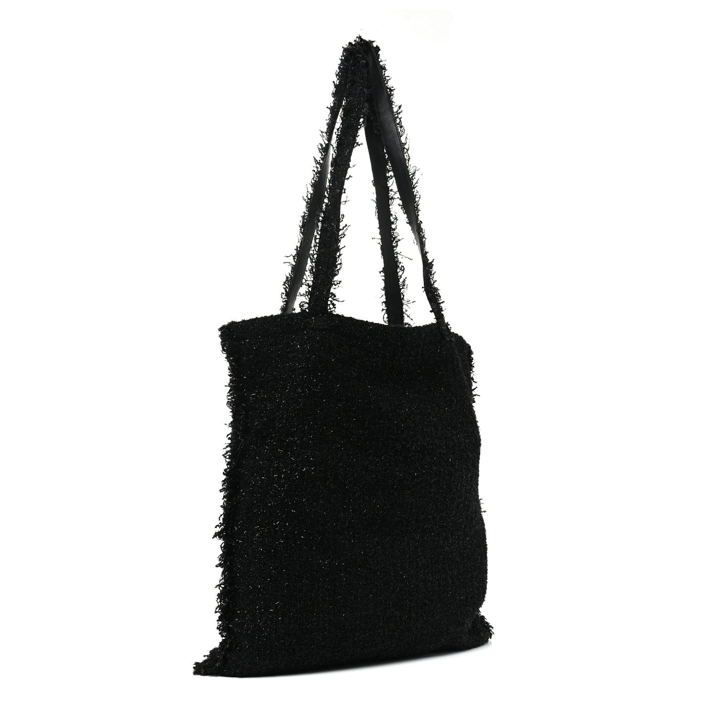 Tweed Resin Strass Large Robot Shopping Bag Black