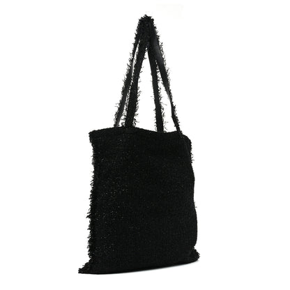 Chanel Tweed Resin Strass Large Robot Shopping Bag Black 3 of 10