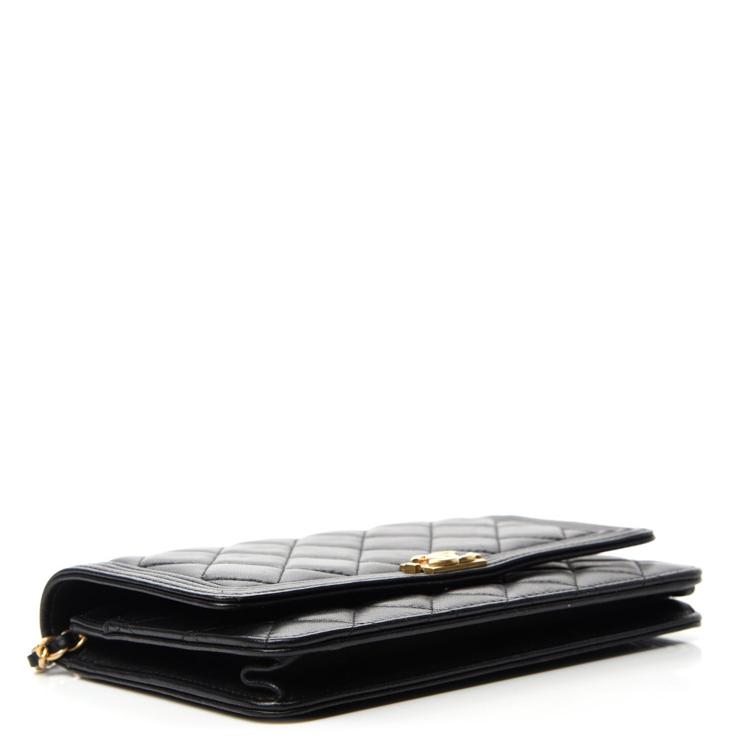 Chanel Lambskin Quilted Boy Wallet On Chain WOC Black 4 of 15