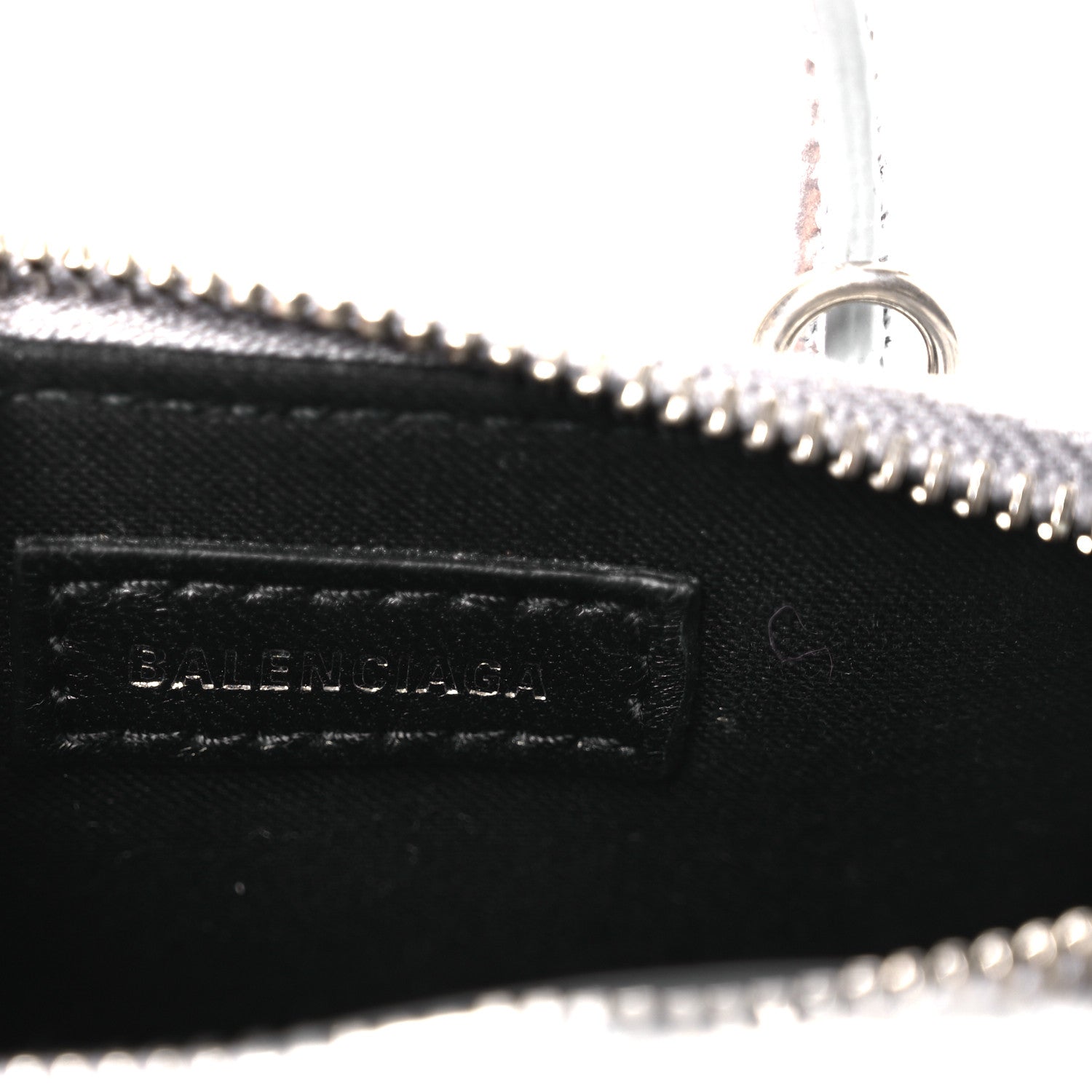 Balenciaga Metallic Calfskin Logo Crocodile Embossed Mini Ville Top Handle Bag Silver Black 6 of 10