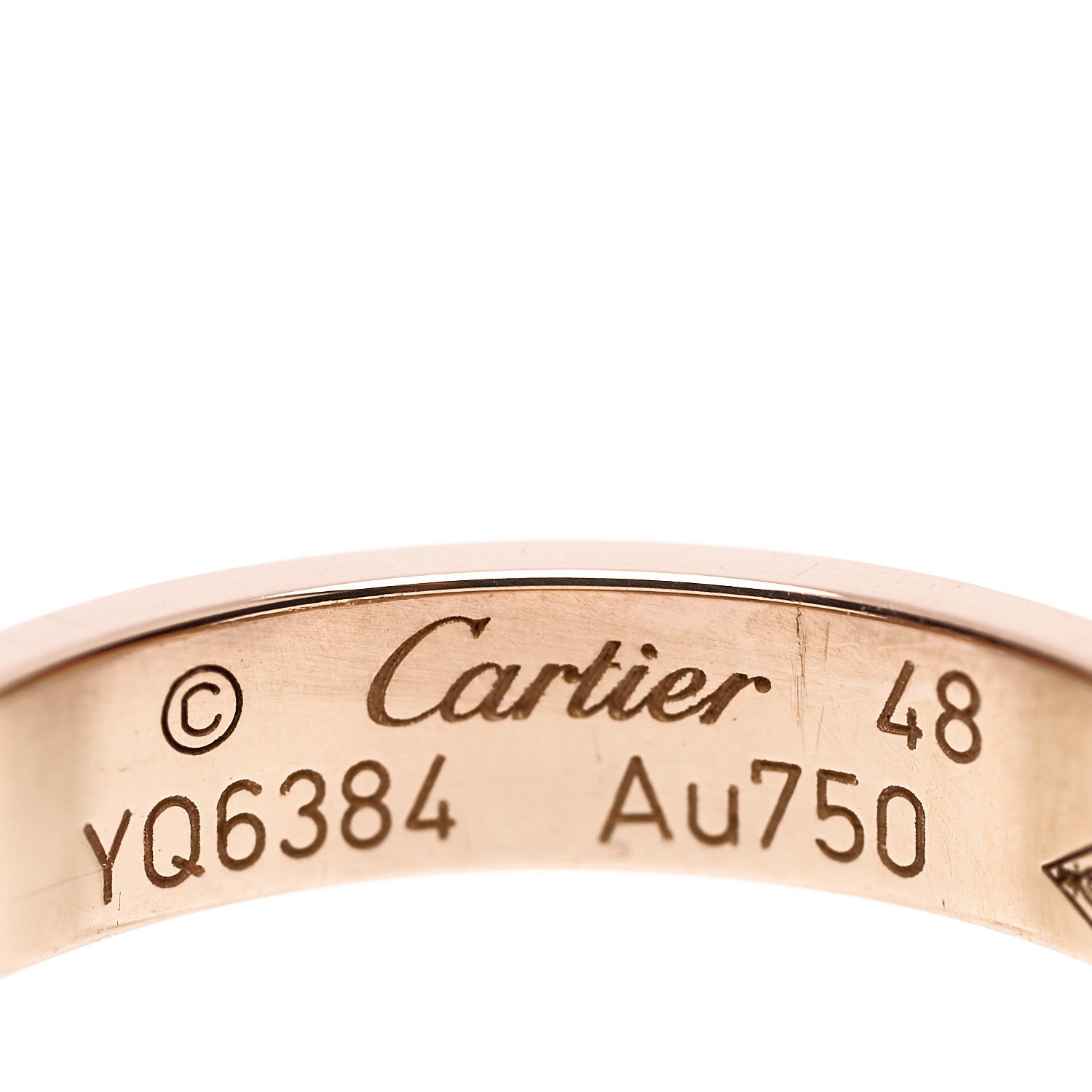 Cartier 18K Pink Gold 3.5mm LOVE Wedding Band Ring 48 4.5 4 of 4