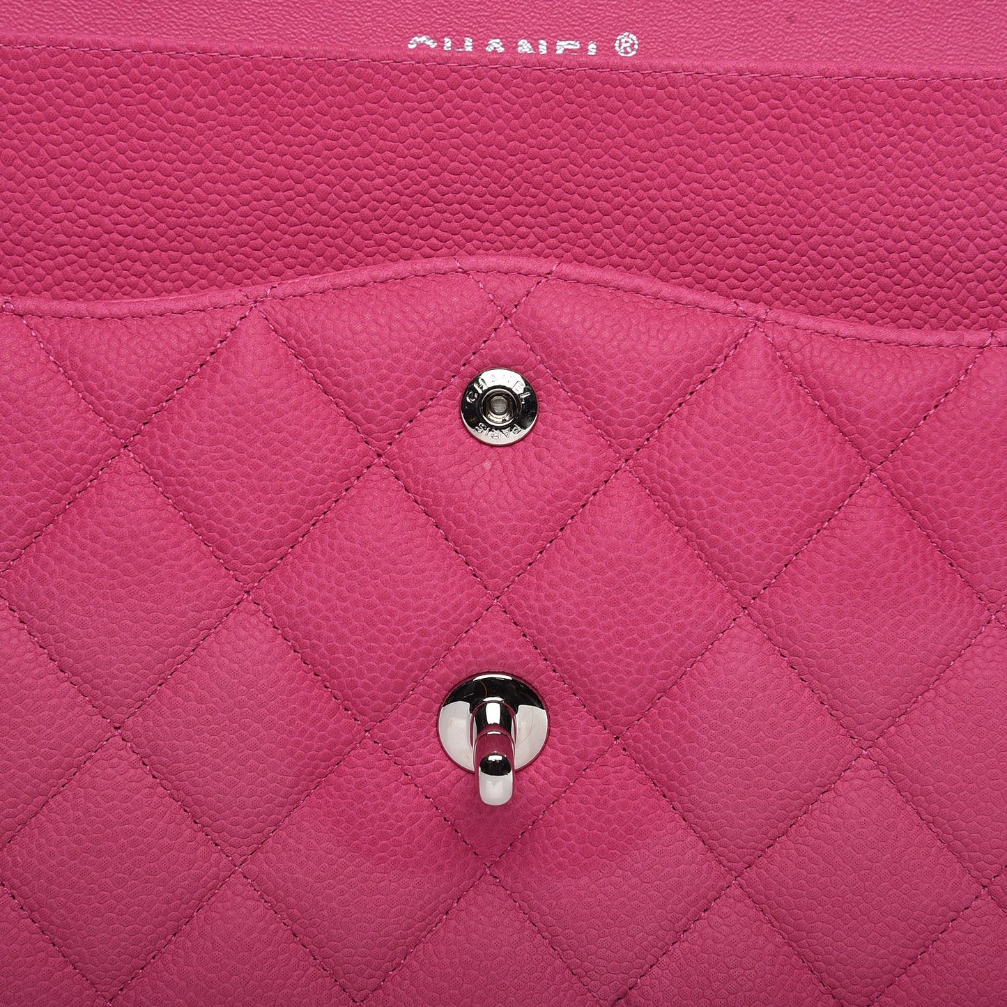 Iridescent Caviar Quilted Jumbo Double Flap Pink