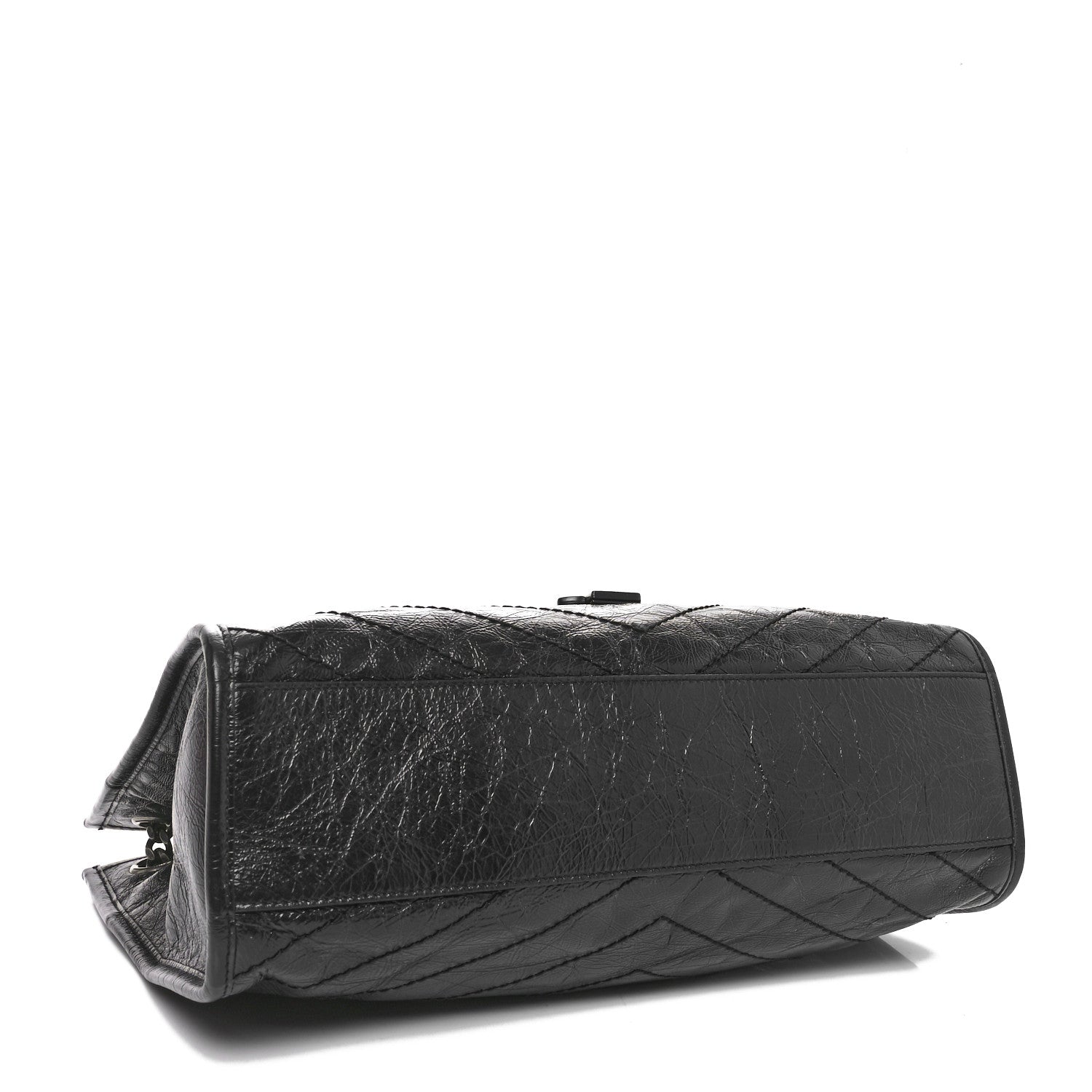 Saint Laurent Crinkled Calfskin Matelasse Monogram Medium Niki Shopper Tote Black 4 of 10