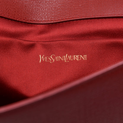 Saint Laurent Textured Calfskin Classic Y Ligne Clutch Red 6 of 13