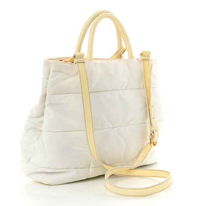 Prada Crispy Nylon Shopping Tote Bianco 3 of 12