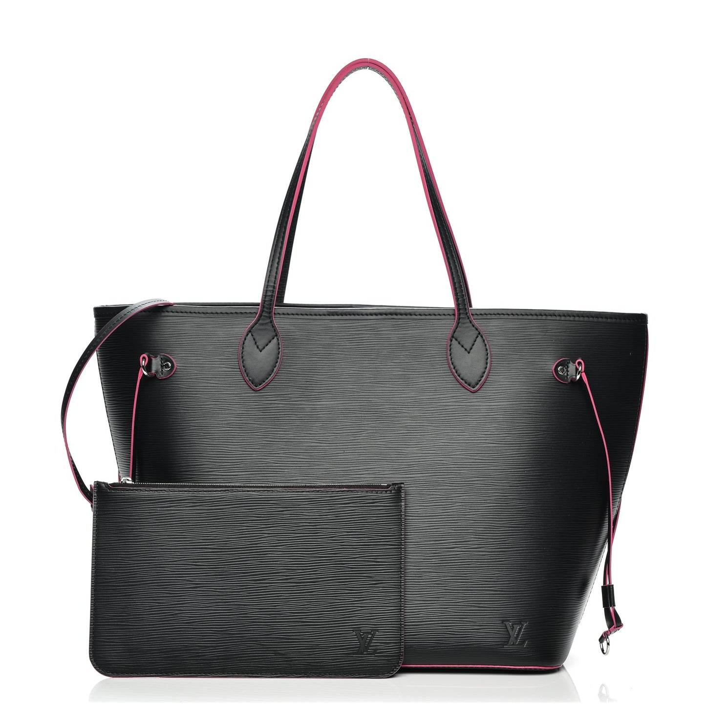 Epi Neverfull MM Black Hot Pink