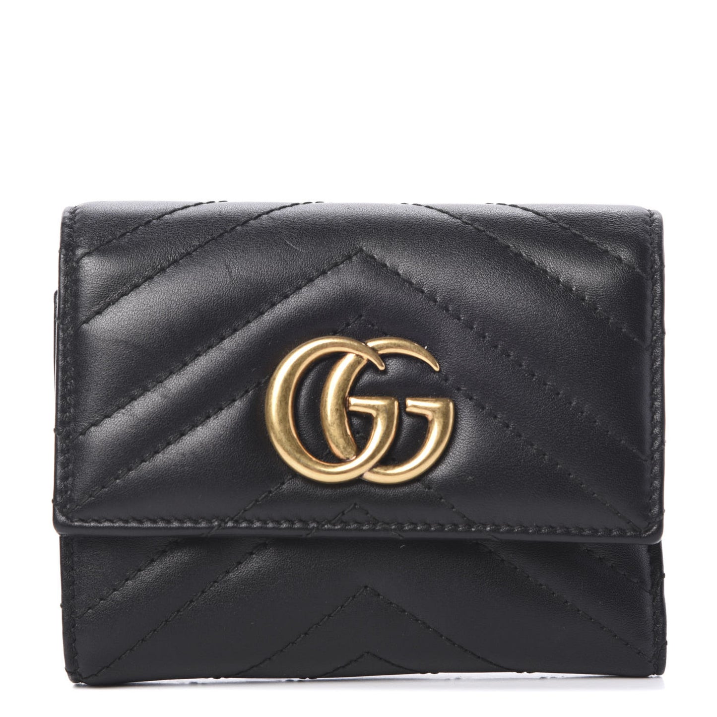 Calfskin Matelasse GG Marmont Wallet Black