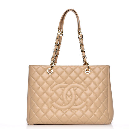 Chanel Caviar Quilted Grand Shopping Tote GST Beige Clair 1 of 15