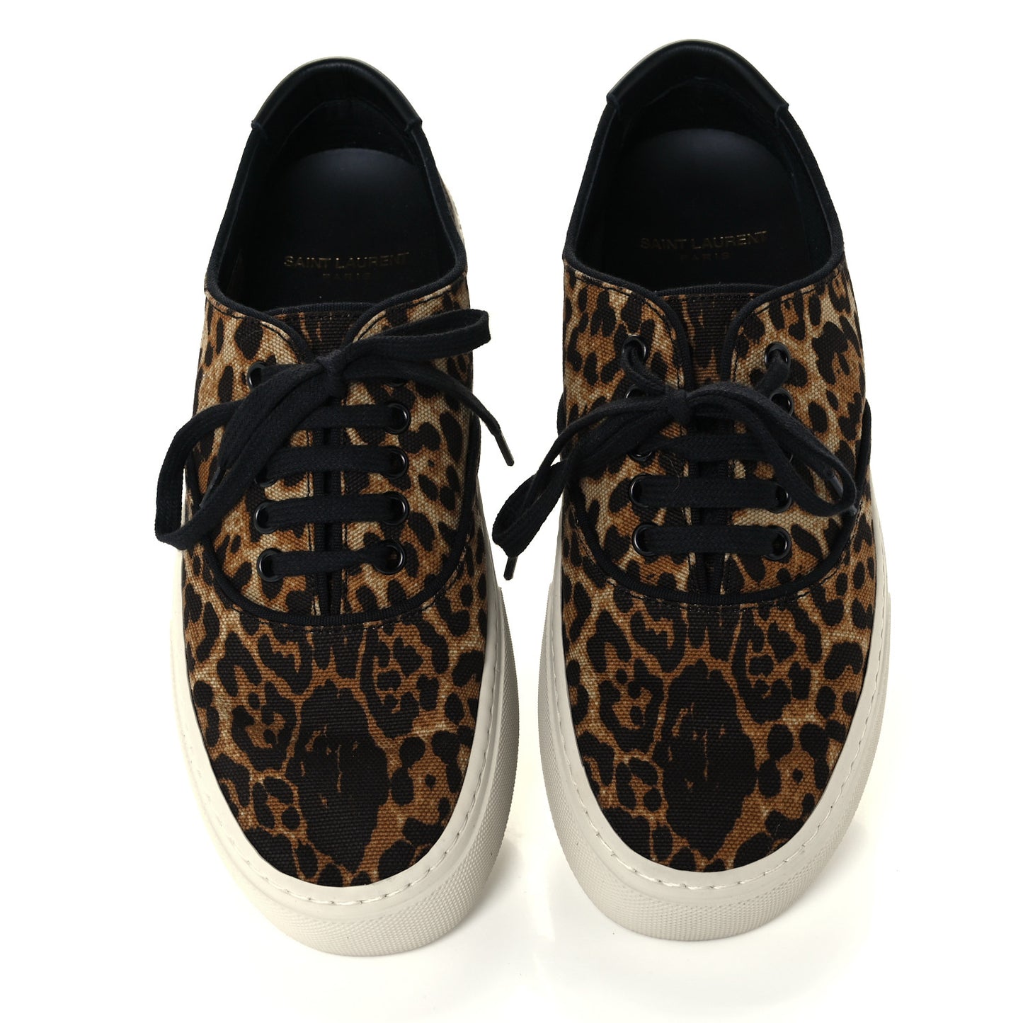 Canvas Leopard Print Venice Low Top Sneakers 39.5 Black
