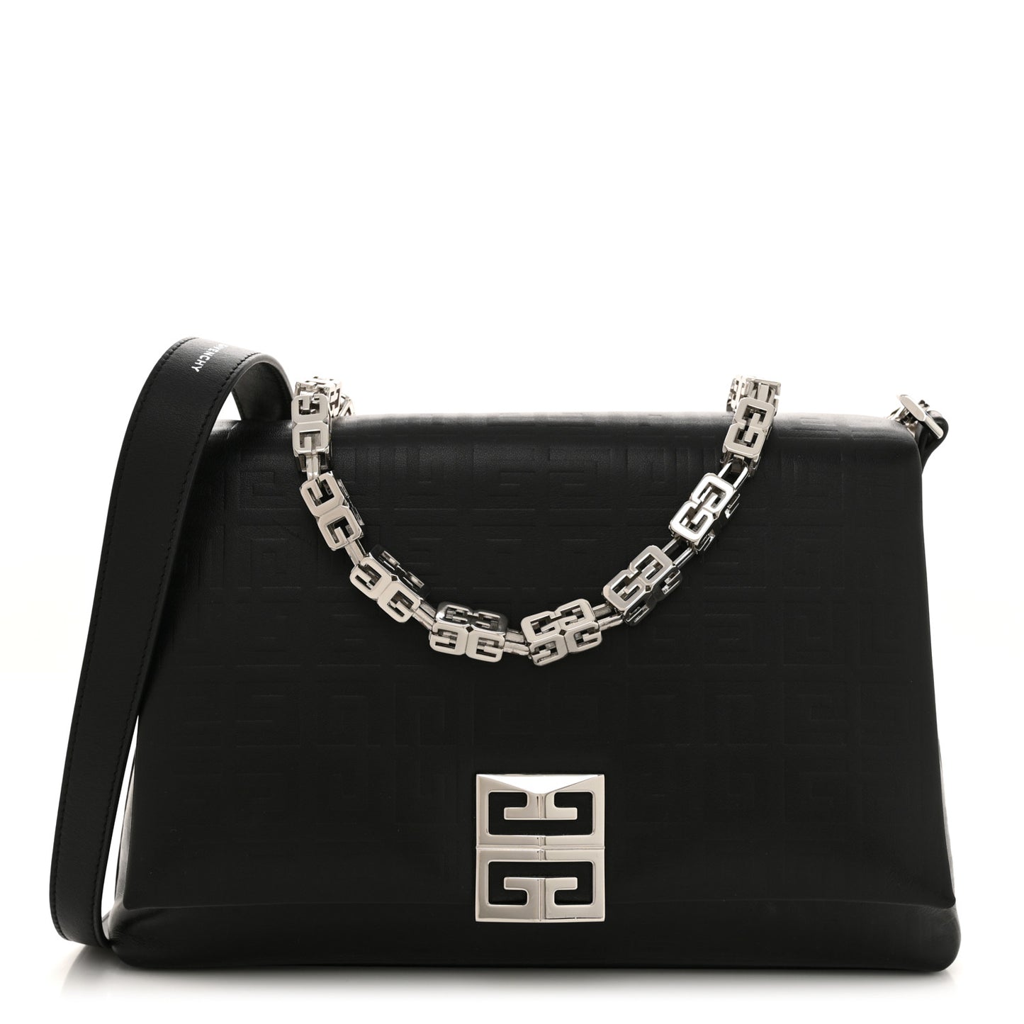 Soft Calfskin 4G Embossed Medium Shoulder Bag Black