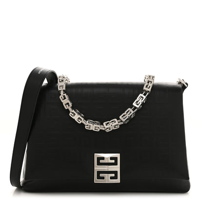 Givenchy Soft Calfskin 4G Embossed Medium Shoulder Bag Black 1 of 11