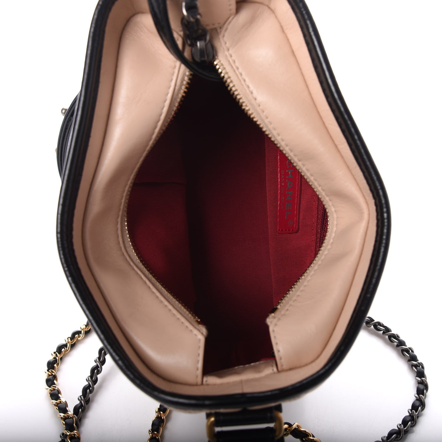 Chanel Aged Calfskin Quilted Small Gabrielle Hobo Beige Black 5 of 10