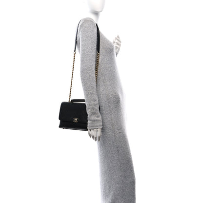 Chanel Grained Calfskin Small Stitched Flap Black 2 of 11