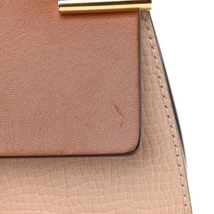 Chloe Grained Calfskin Lambskin Mini Bi-Color Drew Shoulder Bag Powder Beige Caramel 11 of 12