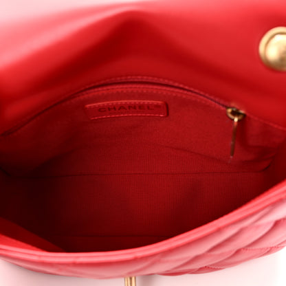 Chanel Lambskin Quilted Small Lacquered Chain Flap Red 4 of 10