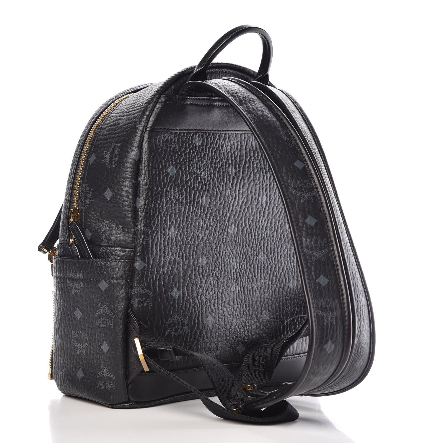 MCM Visetos Studded Small Dual Stark Backpack Black 4 of 10