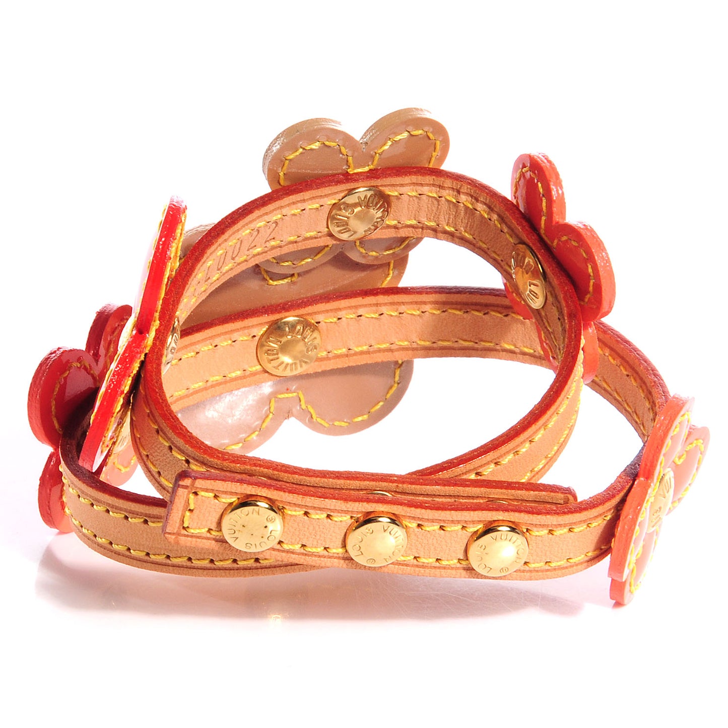 Patent Fleur Double Wrap Bracelet Orange
