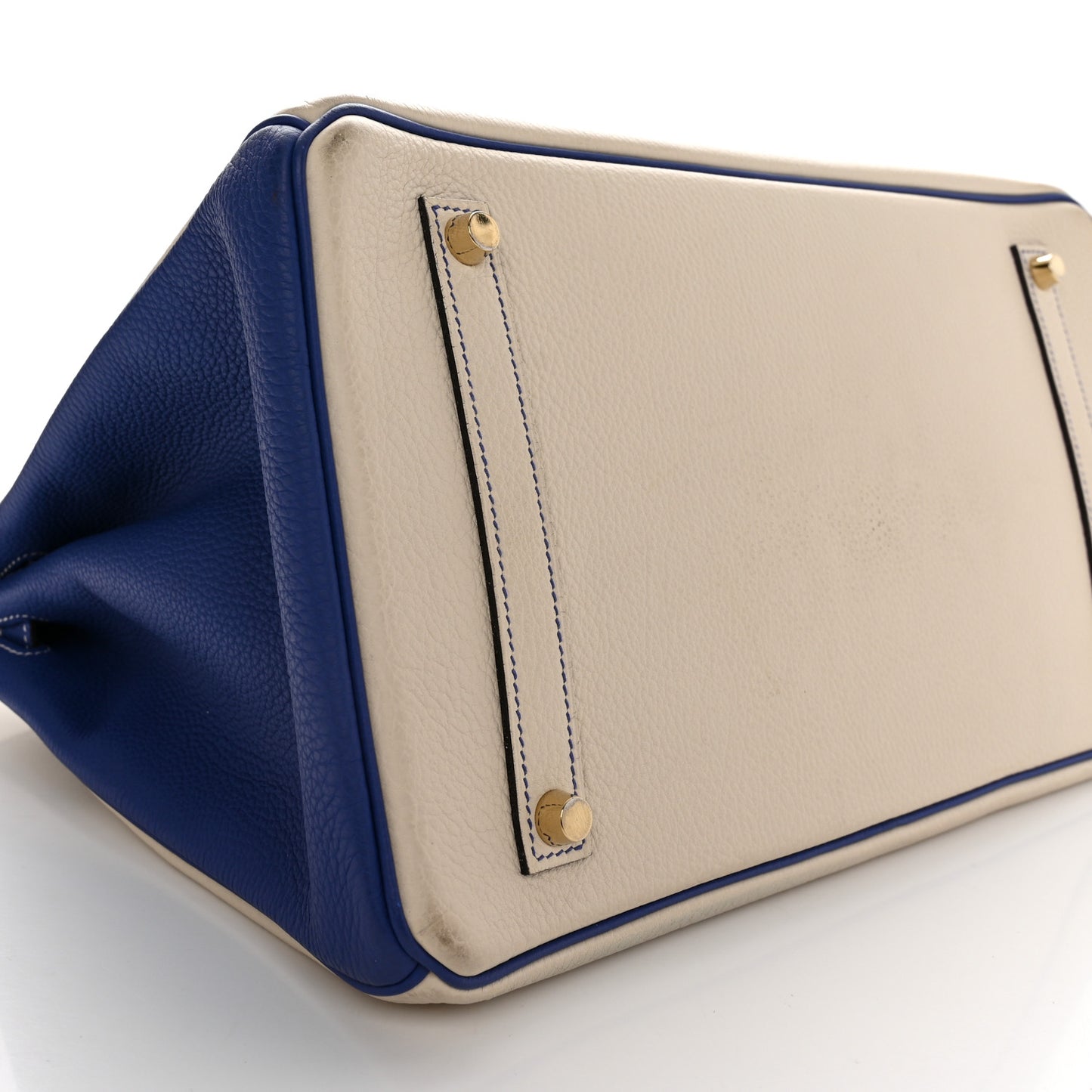 Togo Horseshoe Birkin 35 Craie Bleu Electric
