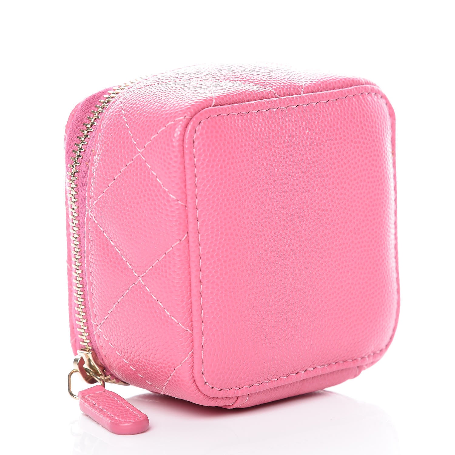 Chanel Caviar Square Vanity Cosmetic Case Pink 3 of 8