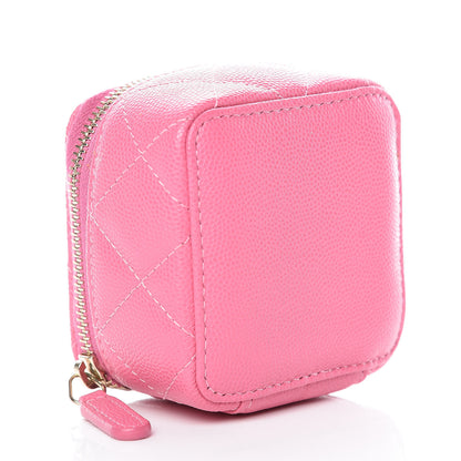 Chanel Caviar Square Vanity Cosmetic Case Pink 3 of 8