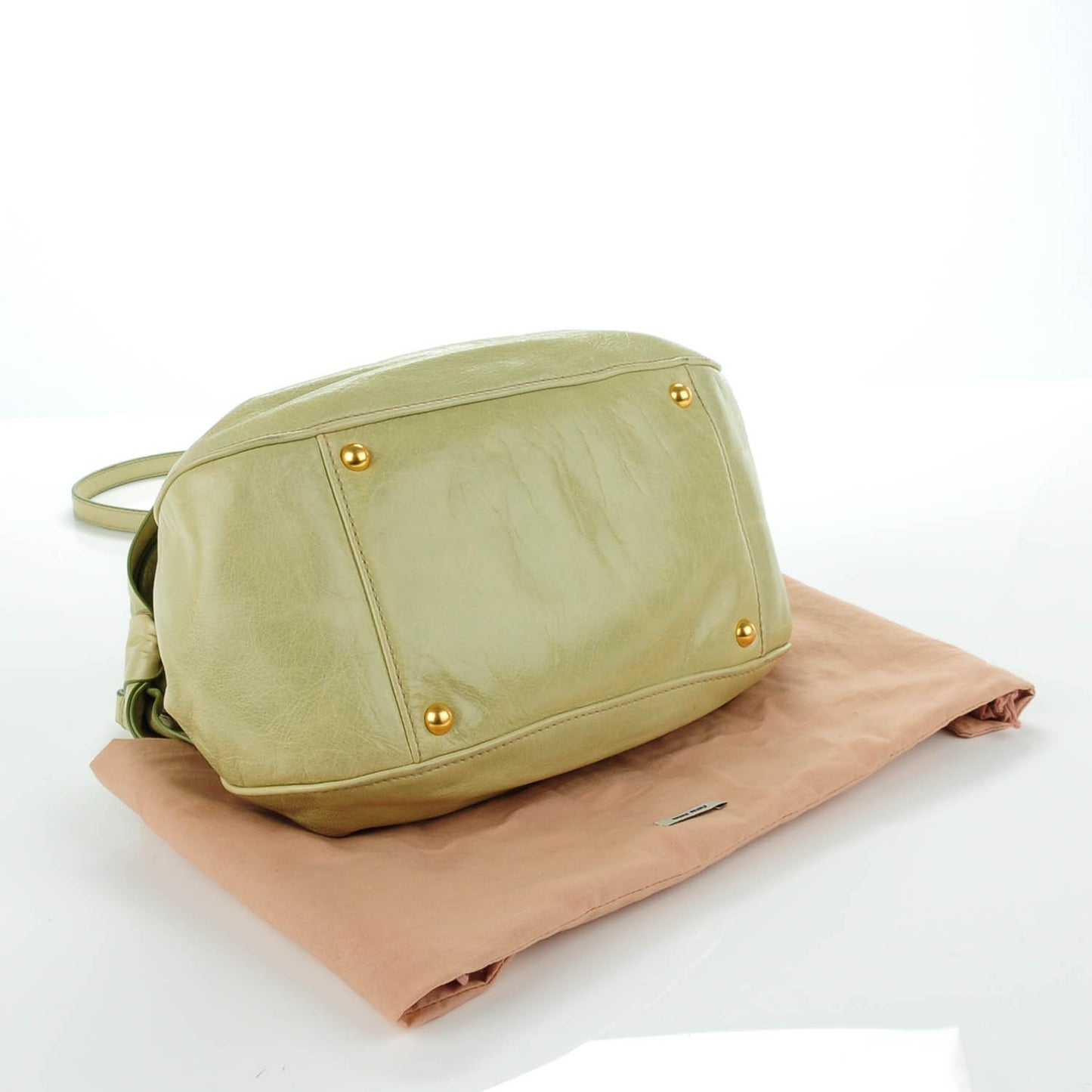 Vitello Lux Mini Bow Bag Pistacchio