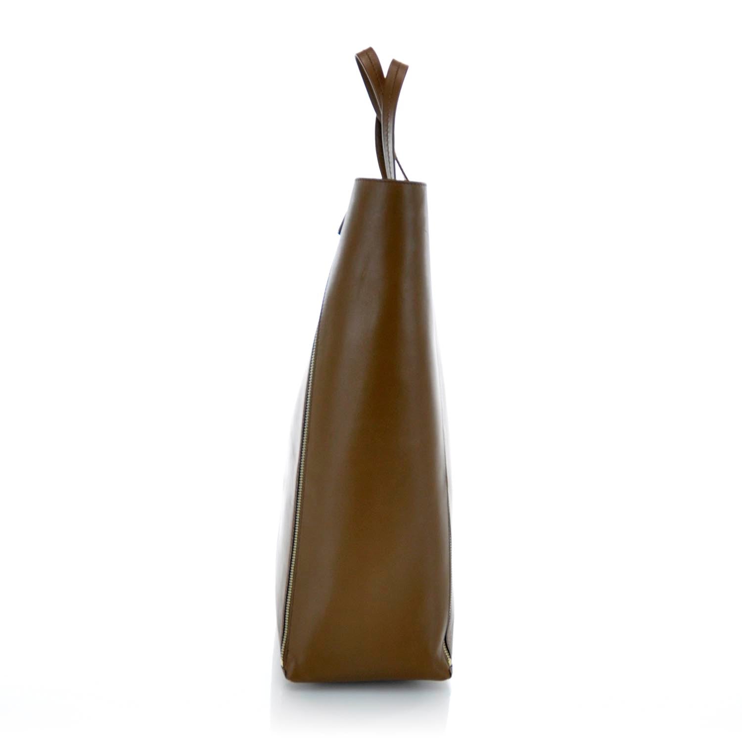 Celine Lambskin Vertical Zip Gusset Cabas Camel 6 of 11