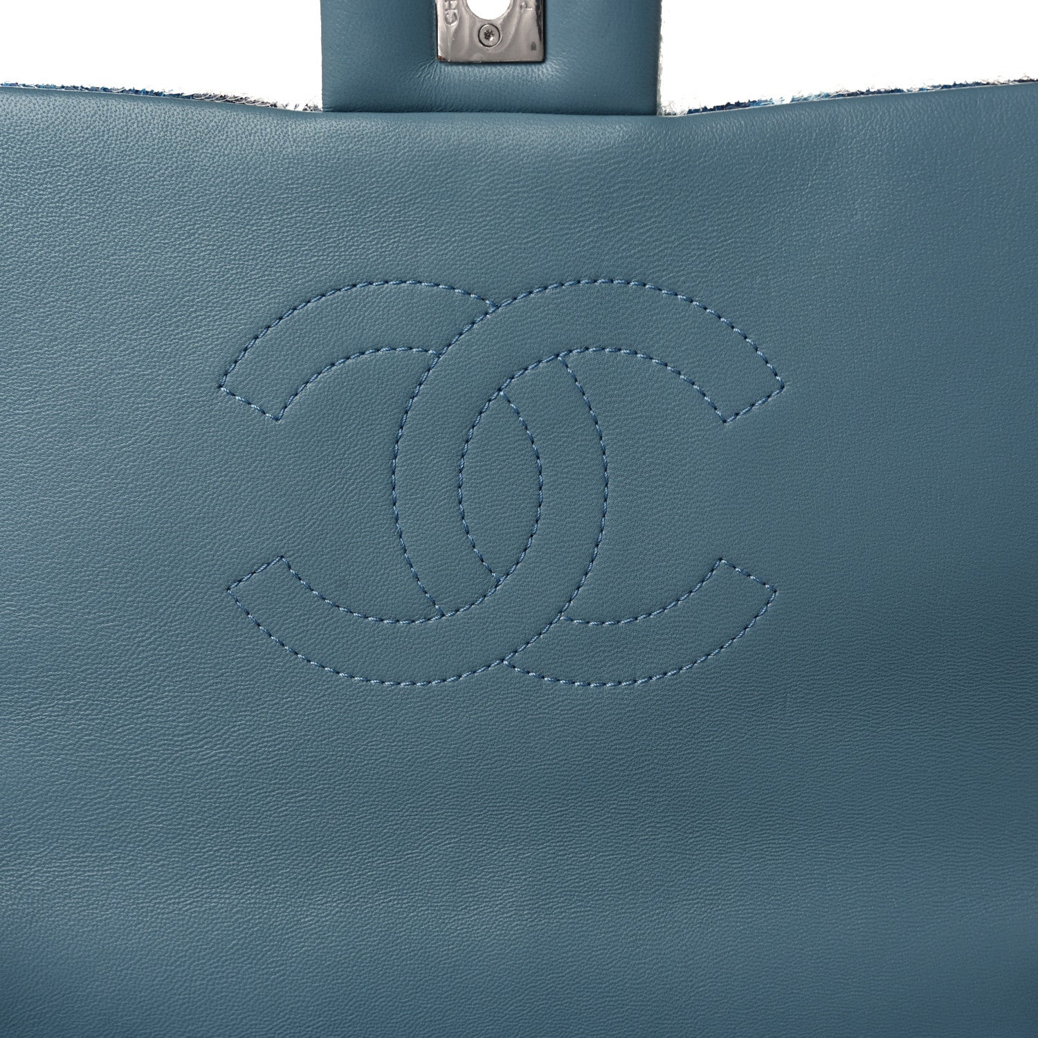 Chanel Sequin Large Waterfall Flap Light Blue 10 of 10